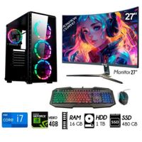 Computadora PC Gamer  Core i7 3.2 Ghz Ram 16GB Video GT 730 4GB Disco 1TB  SSD 480GB Monitor 24´´