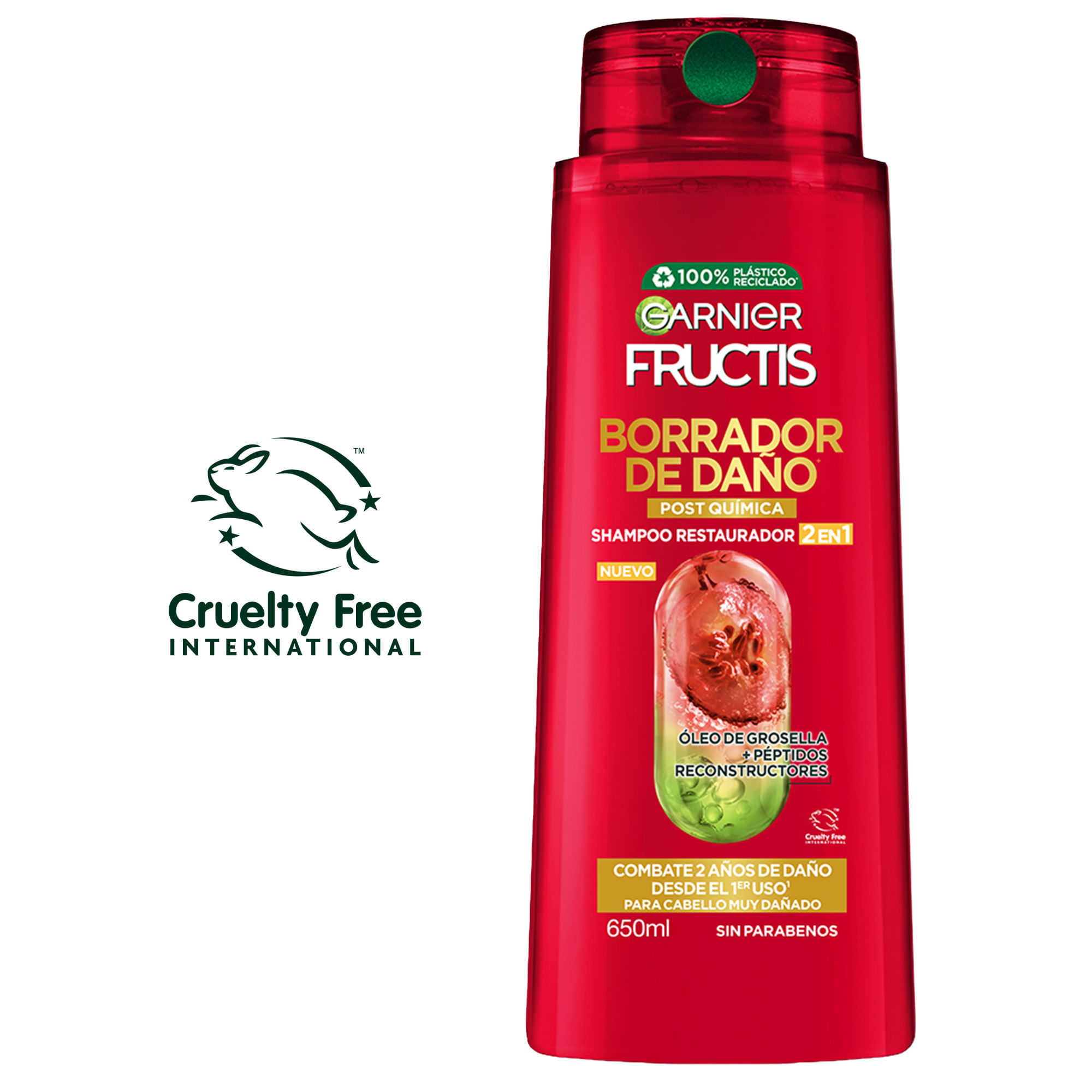 Shampoo FRUCTIS Borra Daño Químico Frasco 650ml