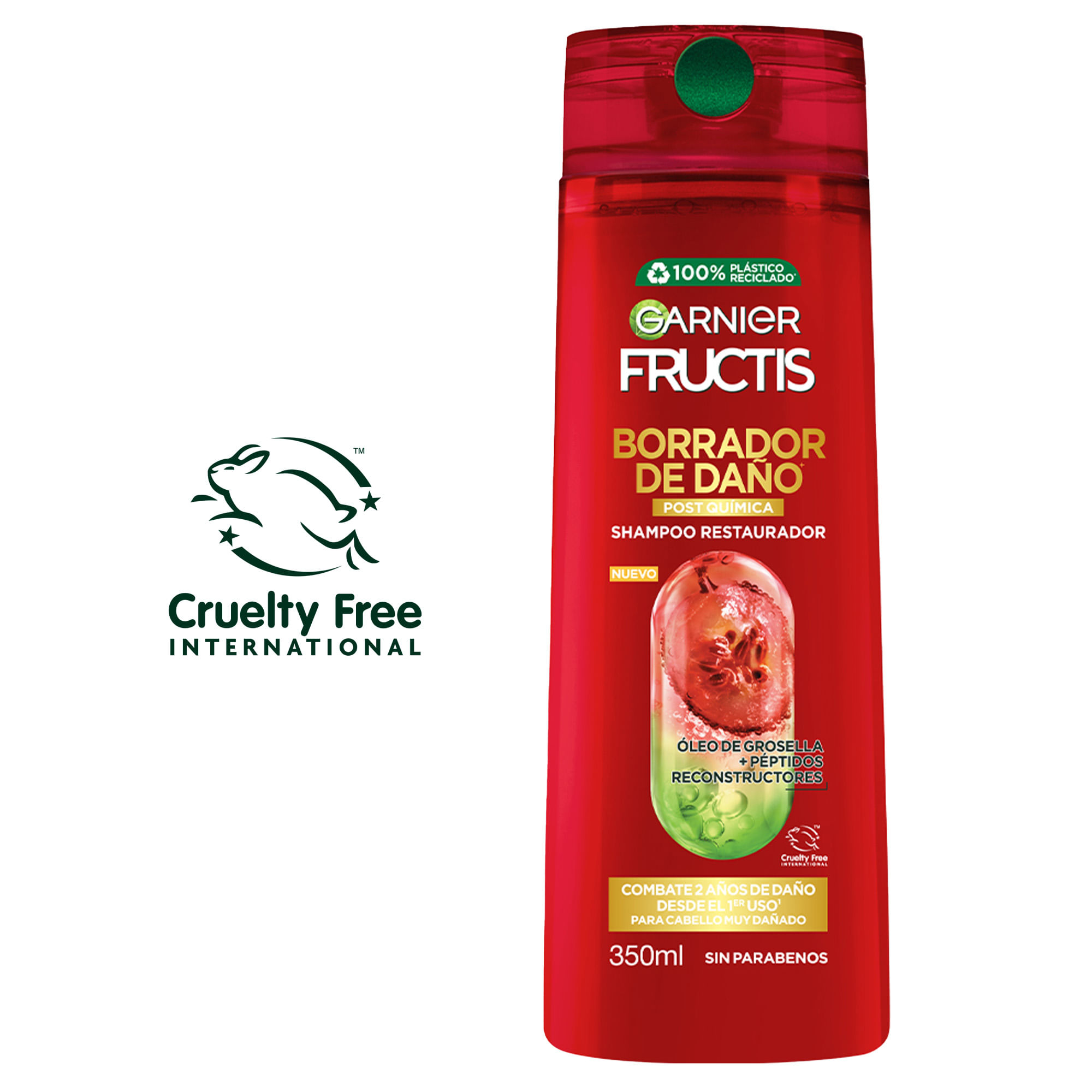 Shampoo FRUCTIS Borra Daño Químico Frasco 350ml