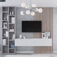Centro de TV Flotante Mei Color Rovere/Gris/Blanco TU MESITA