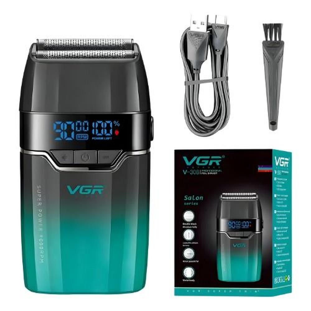 Afeitadora Eléctrica Recargable Profesional VGR 9000 RPM V-308