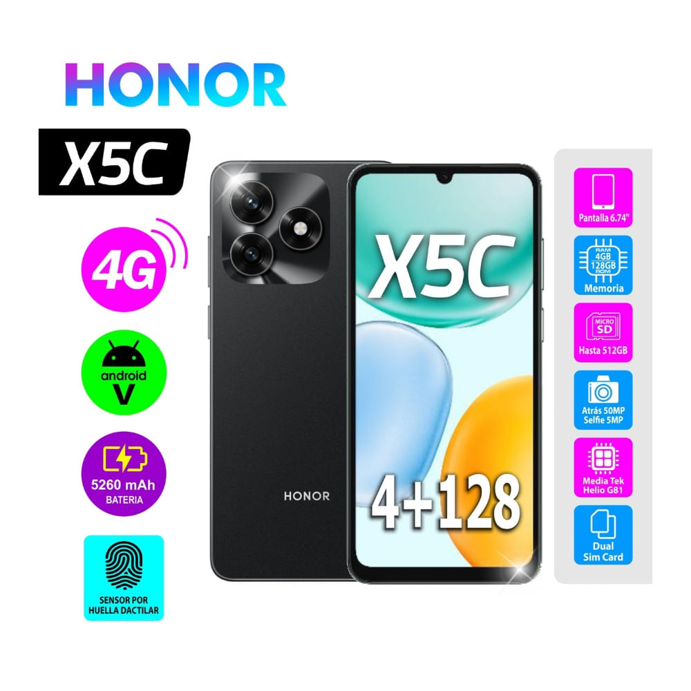 HONOR X5C NEGRO 4RAM Y 128GB
