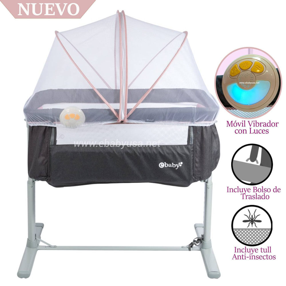 Cuna Colecho Ebaby Musical TAMI Rosado