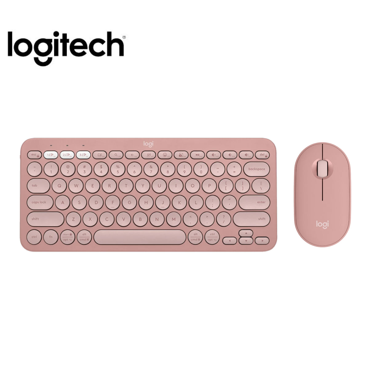 Combo De Teclado Y Mouse Logitech Pebble 2 K380s  Mouse M350s Bluetoot Wirelless Rosado