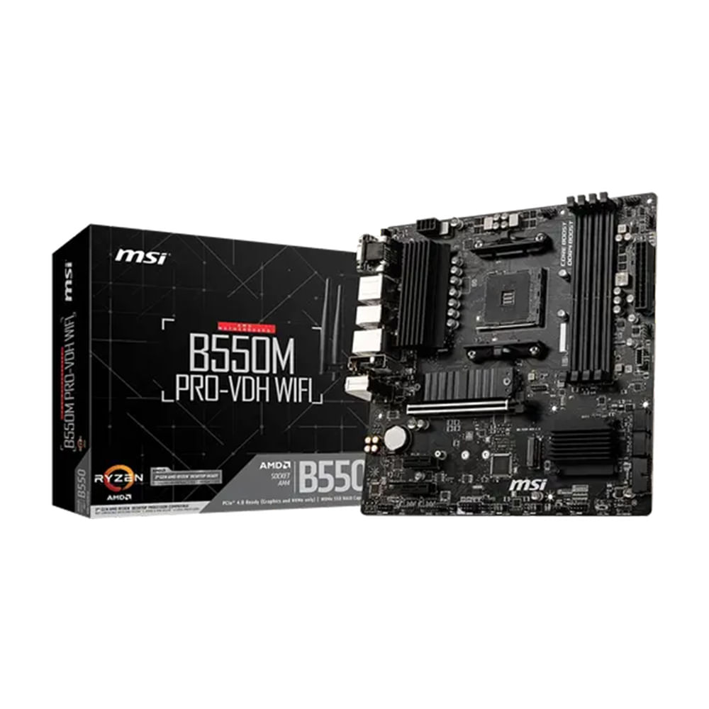 Motherboard MSI B550M PRO-VDH WiFi AM4 - Placa Base Compacta con Conectividad Inalámbrica