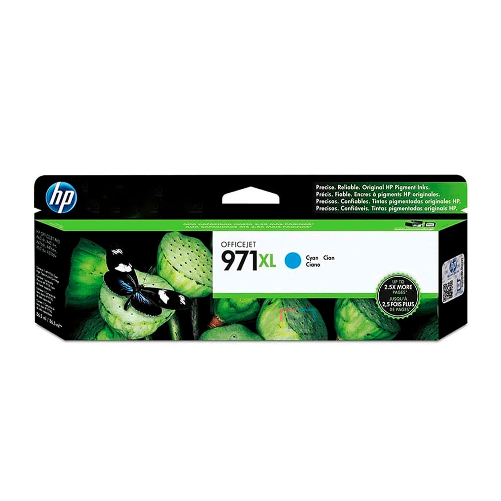 Tinta HP CN626AM (971XL) Cyan de Alta Capacidad para Impresoras - 6600 Páginas, Ideal para Oficina