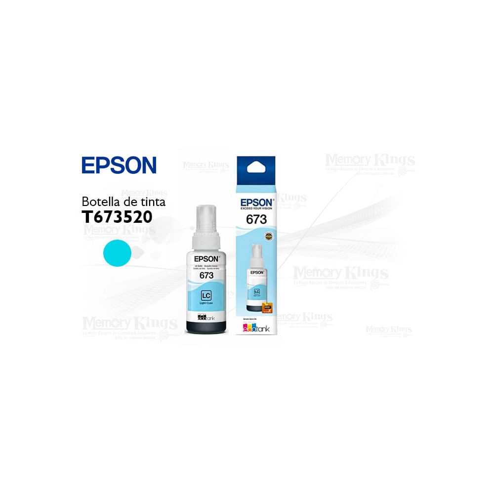 Tinta Epson 673 Cyan Claro 70ml - Alta calidad de impresión para tus proyectos creativos