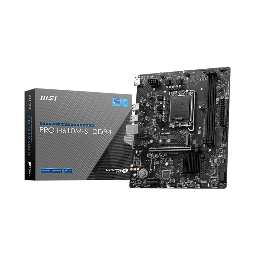 Placa Base MSI PRO H610M-S DDR4 - Compatibilidad AMD, Tamaño Micro ATX, Rendimiento Superior