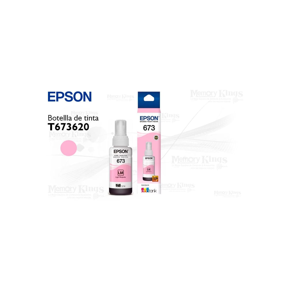Tinta Epson 673 Magenta Claro 70ml para impresoras, colores vibrantes y alta calidad de impresión