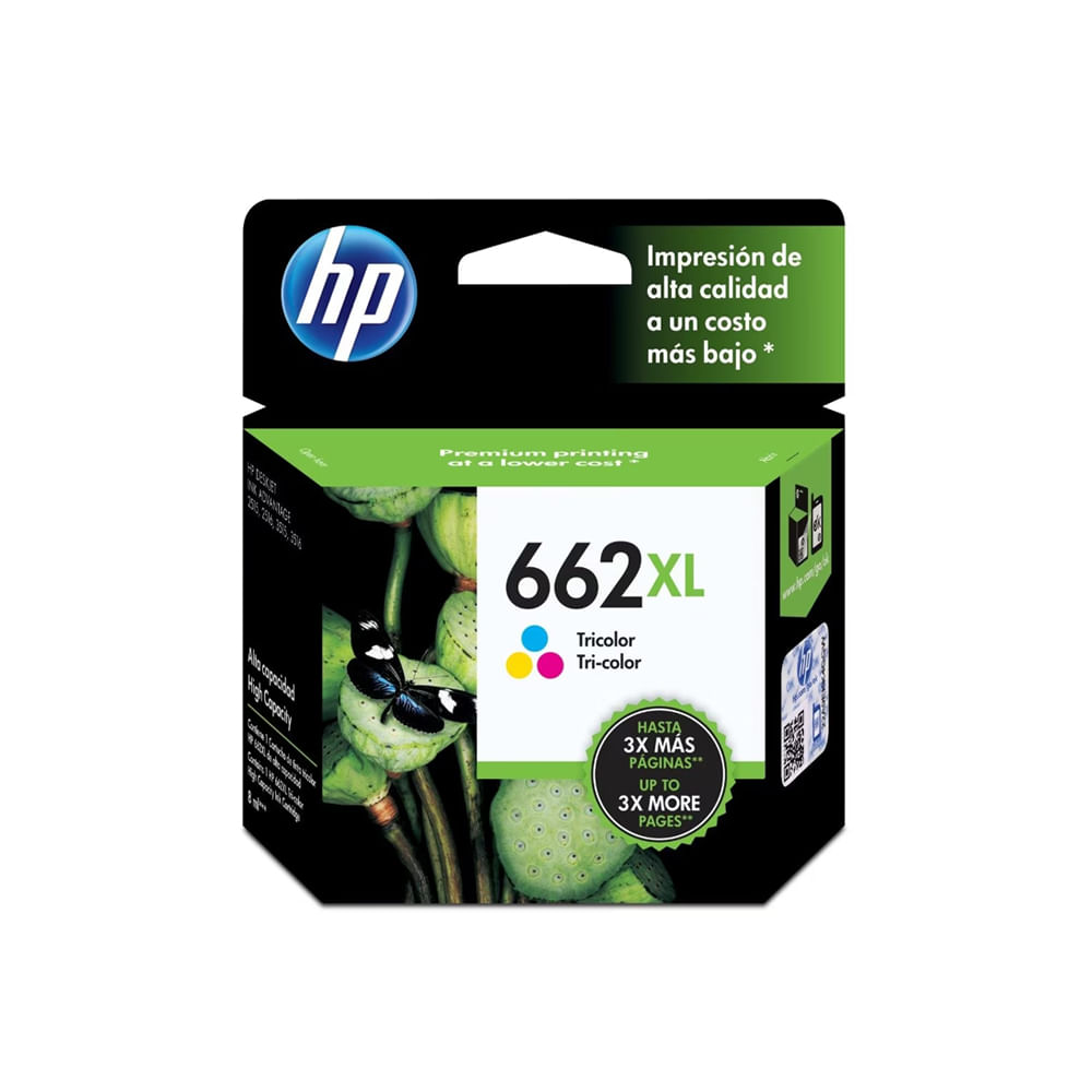 Cartucho de tinta HP 662XL tricolor original - Alta calidad de impresión para impresoras HP
