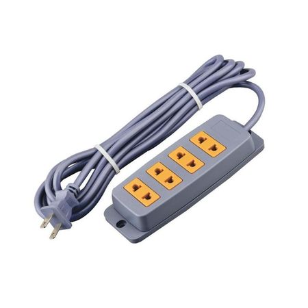 Extensión eléctrica vulcanizado 5 Metros 4 Tomas Home Light Gris 046392