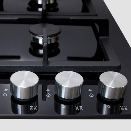 Encimera Empotrable 4 Quemadores Vidrio Templado Negro Sole SOLCO040