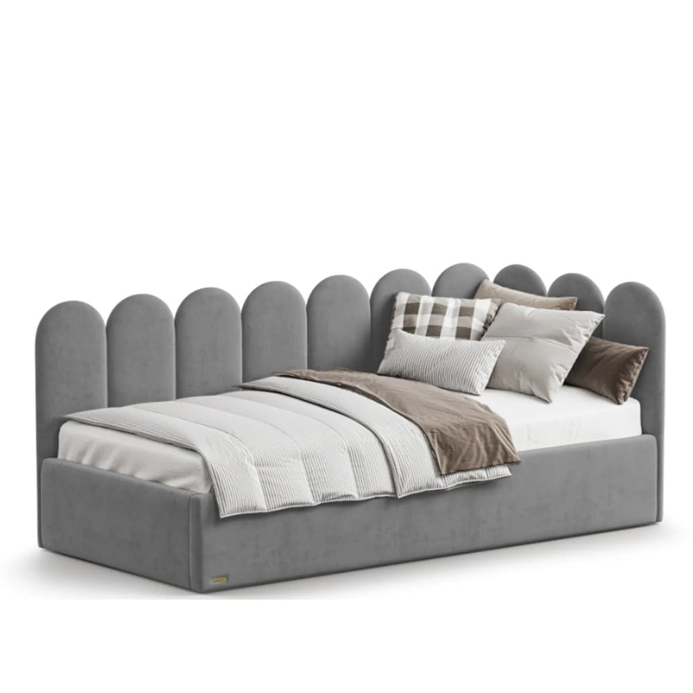 CAMA BOX TARIMA INFANTIL GRIS 1.5 PLAZAS