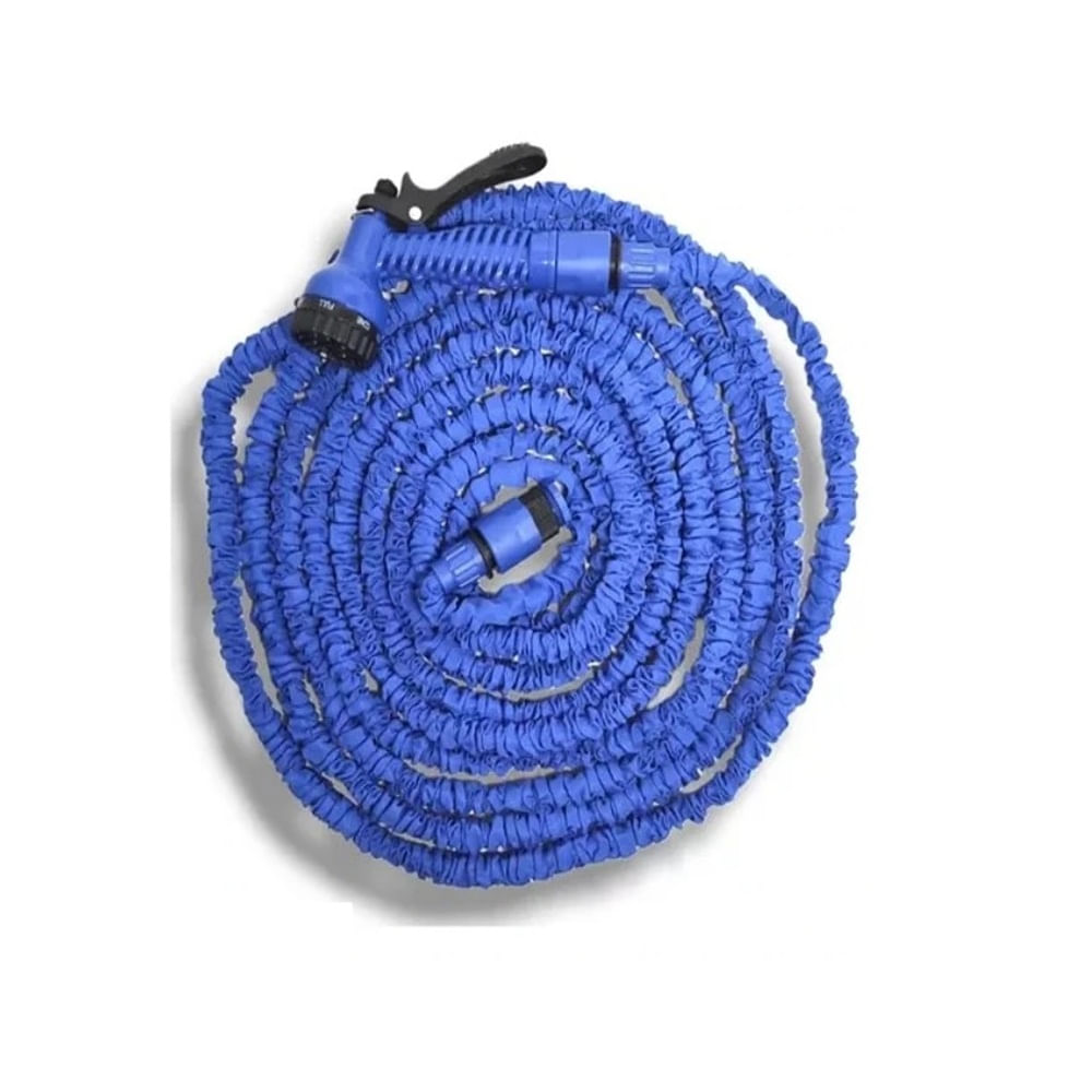 Manguera Expandible de 60 Metros con Pistola 7 Chorros Azul