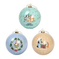 Set de Bolas Navideñas Bluey X3 unds 8cm Modelo 1