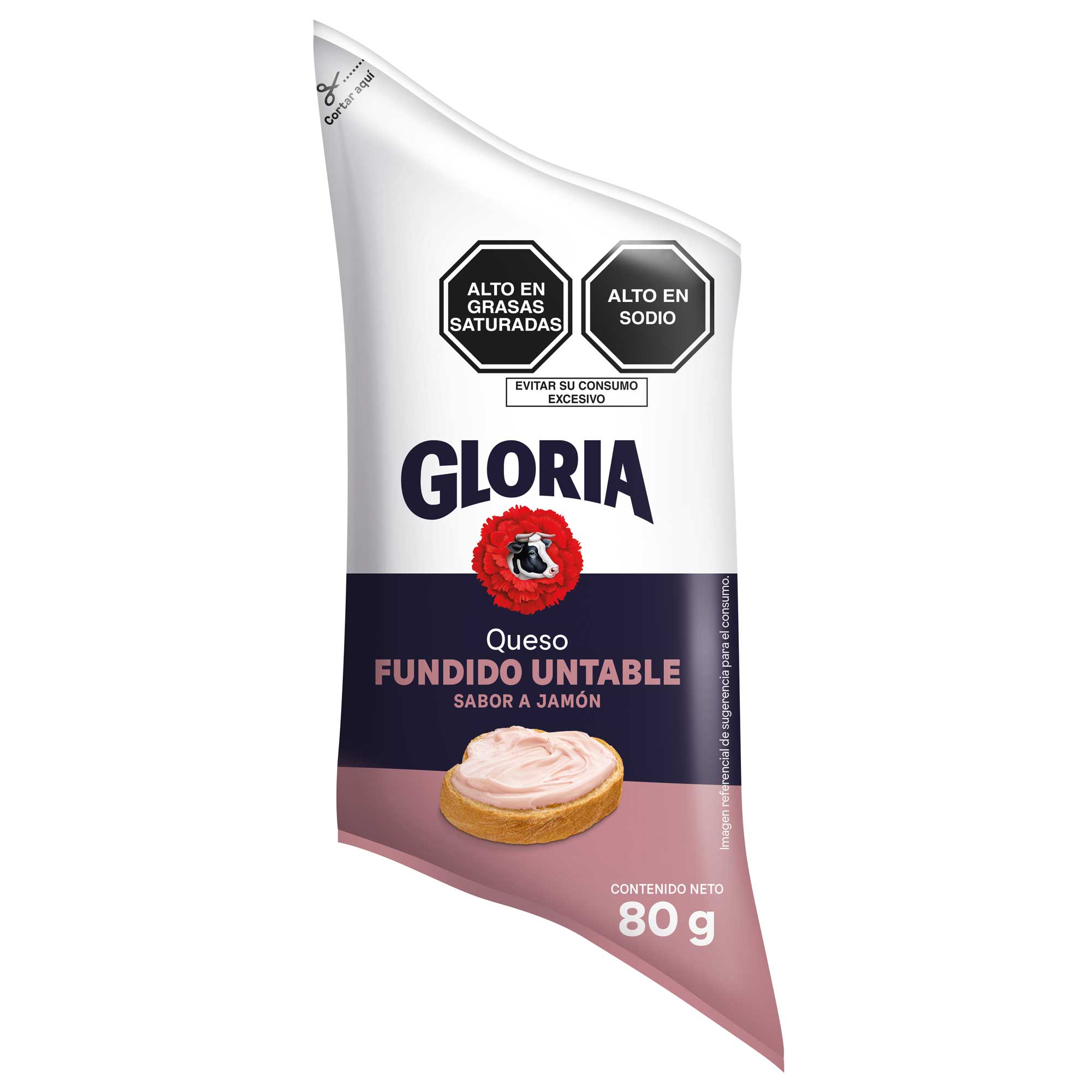 Queso Crema Sabor a Jamón GLORIA Paquete 80g