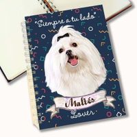 Cuaderno A5 - Qala Diseño - Perro Bichón Maltés