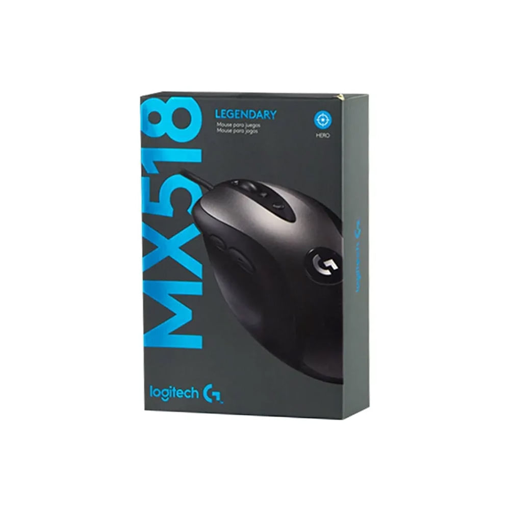 MOUSE LOGITECH LEGENDARY HERO MX518 16000DPI NEGROPLATA