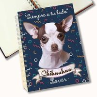 Cuaderno A5 - Qala Diseño - Perro Chihuahua Blanco