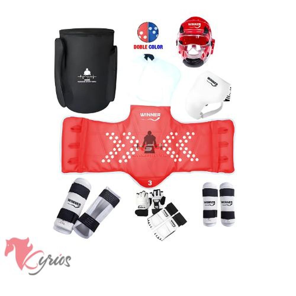 SET DE TAEKWONDO TALLA 5 IMPORTADO + MOCHILA GRATIS ROJO