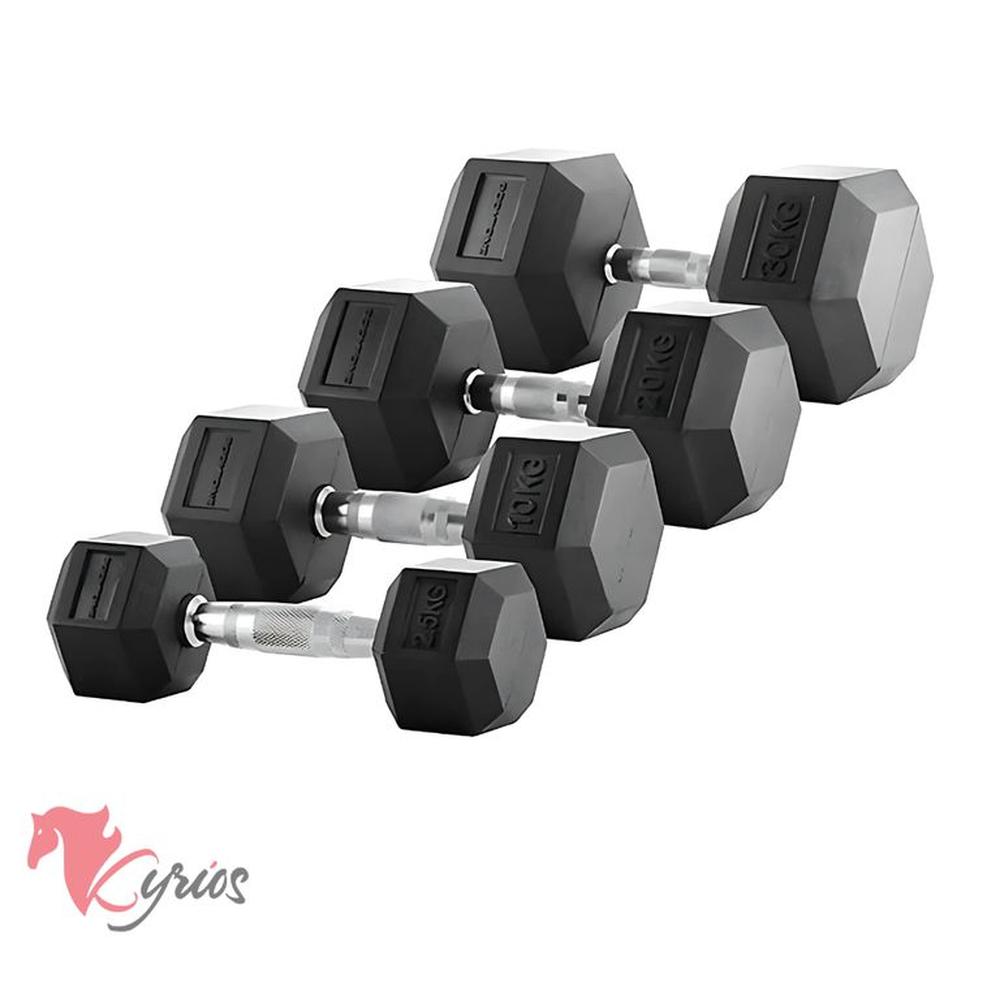 Par De Mancuernas Hexagonal De 7Kg Y Medio NEGRO