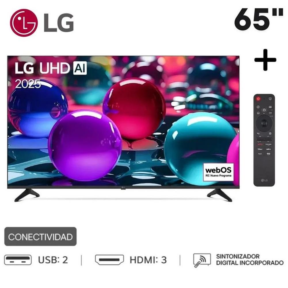 TELEVISOR SMART TV LG LED 4K ULTRA HD 65 65UA7300PSB CON THINQ AI 2025 + RACK DE REGALO