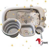 Bañera Plegable Con Set De Limpieza Para Bebes PLOMO