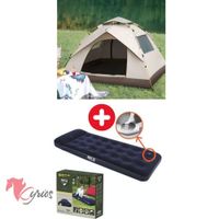 Carpa Automática Modelo Casa  + Colchón Inflable 1 Plaza BEIGE