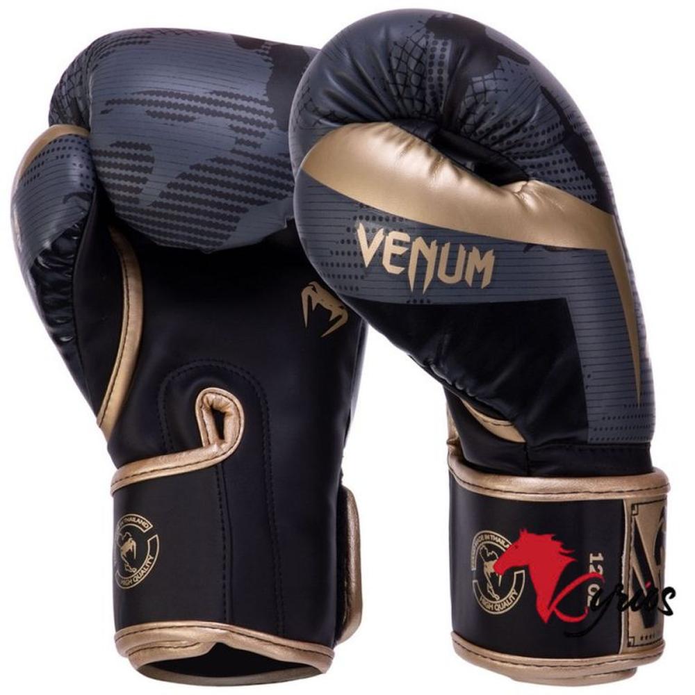 Guantes De Box Venum 8onz Plomo Con Dorado