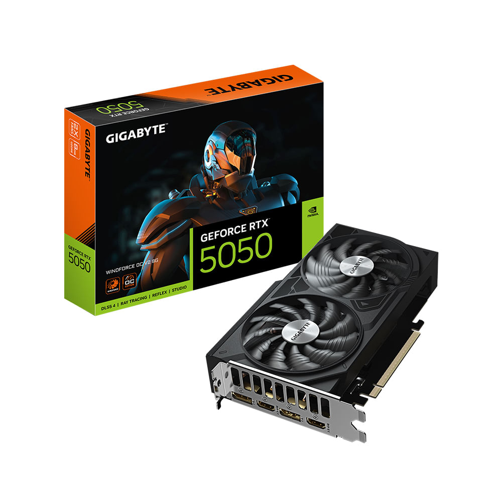 Tarjeta Gráfica GIGABYTE GeForce RTX 5050 8GB 128bit con Tecnología WINDFORCE y Rendimiento Óptimo
