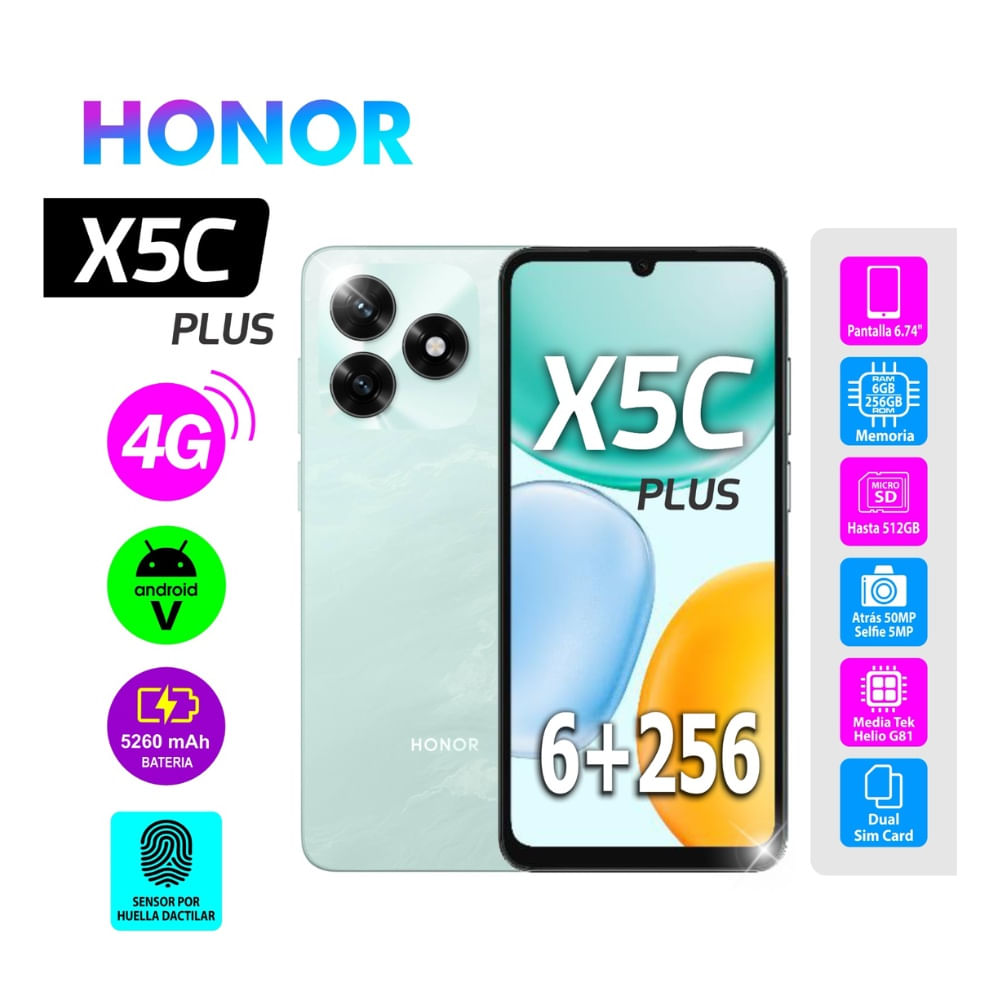 HONOR X5C PLUS VERDE 6RAM Y 256GB