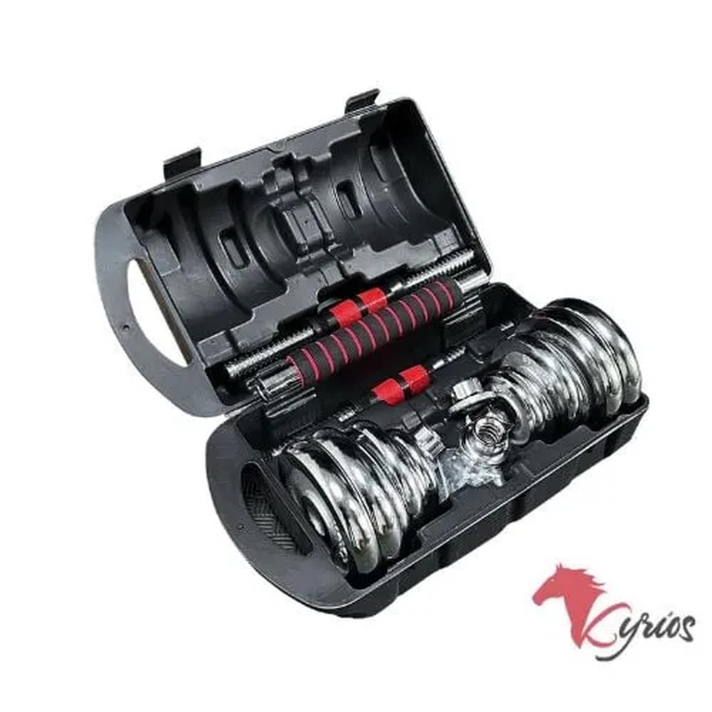 Set De Mancuernas De 20 Kg Cromadas Premiun