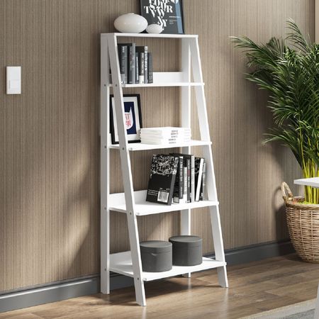 Mueble Estante Librero con 4 Niveles Blanco