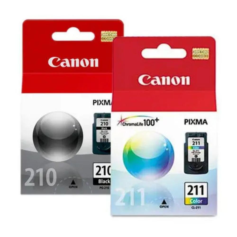 KIT Tinta Canon 210 y 211 Original NEGRO Y TRICOLOR