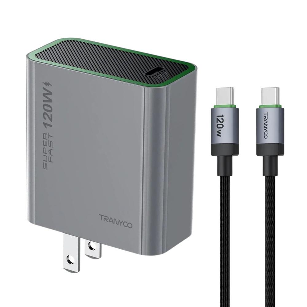 Cargador GaN 120W USB-C con Cable Tipo C para CelularTablet y MacBook T-US8C