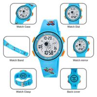 Reloj Skmei 2267 Racing Carro botones naranja con luces. Celeste Talla única