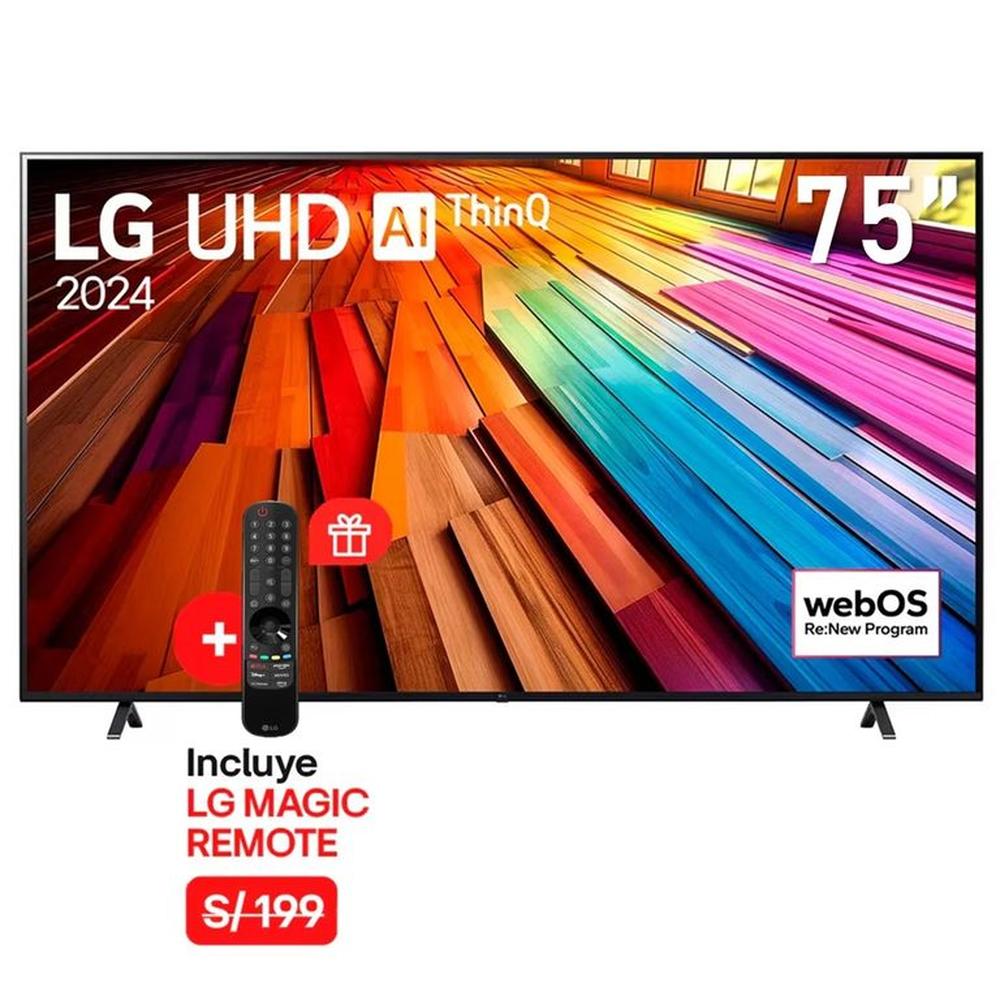 TELEVISOR LG 75” LED UHD 4K THINQ AI 75UT8050PSB 2024
