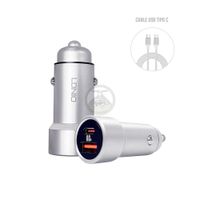 Cargador de auto 3.0 USB-Tipo C 60w LDNIO Laptop con Cable Tipo C