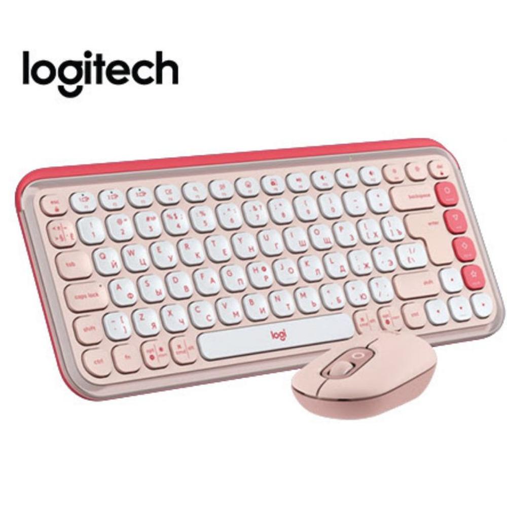 TECLADO LOGITECH + MOUSE POP ICON ROSADO BLUETOOTH