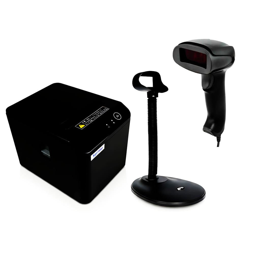 Impresora XP-T80Q + Lector Código Barras DNI 1D Netum+ Soporte