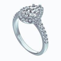Anillo de Compromiso Afrodita 369 Plata Maciza Bañado en Oro Blanco 18k T5