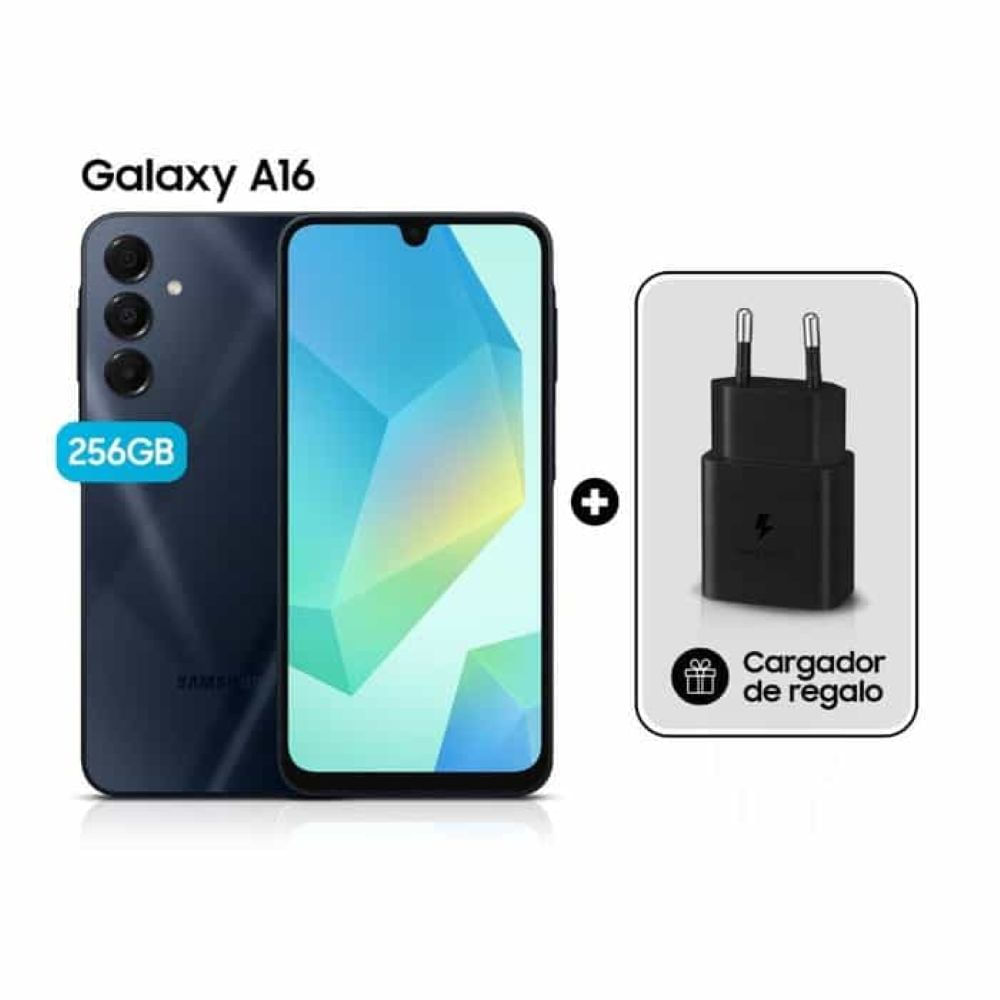 Celular 4G Samsung A16 8GB 256GB 50MP Negro + Cargador TA15W Negro