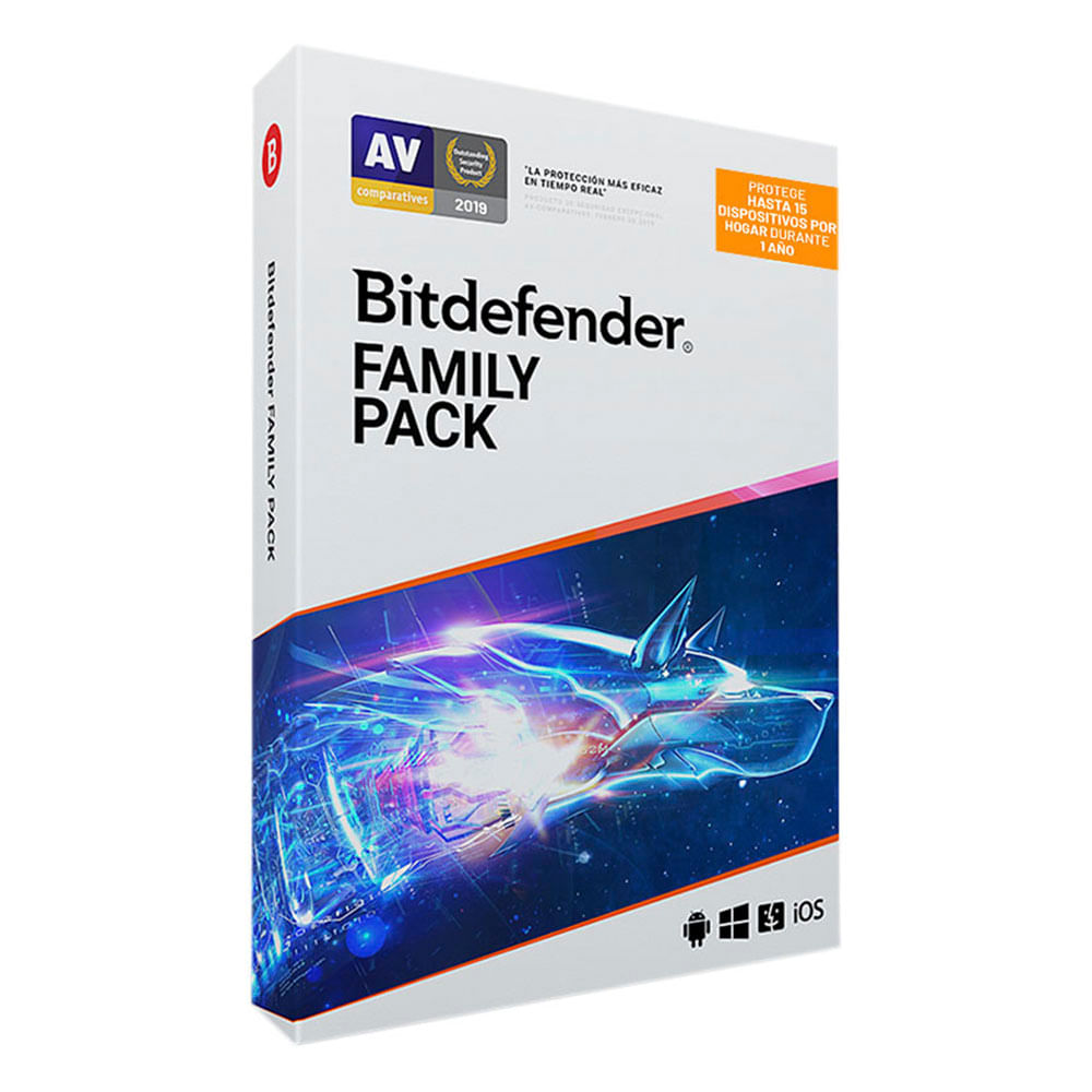ANTIVIRUS BITDEFENDER 15PC FAMILY PACK 1 AÑO