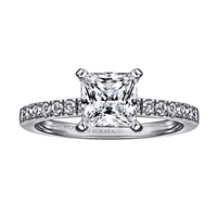 Anillo de Compromiso Afrodita 367 Plata Maciza Bañado en Oro Blanco T9