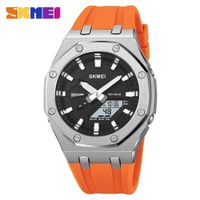 Reloj Skmei 2243 Naranja Correa Silicona Hora Mundial. Naranja Talla única