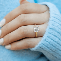 Anillo de Compromiso Afrodita 371 Plata Maciza Bañado en Oro T5