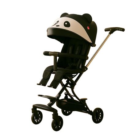 Coche Carriola Giratorio Premium Negro Panda