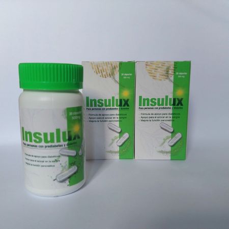INSULUX SUPLEMENTO ALIMENTICIO PARA PERSONAS CON PREDIABETES Y DIABETES pack 2