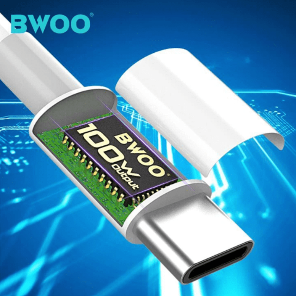 CABLE DE DATOS Y CARGA 100W TIPO-C A TIPO-C 1MT ULTRA RAPIDO X199 BWOO