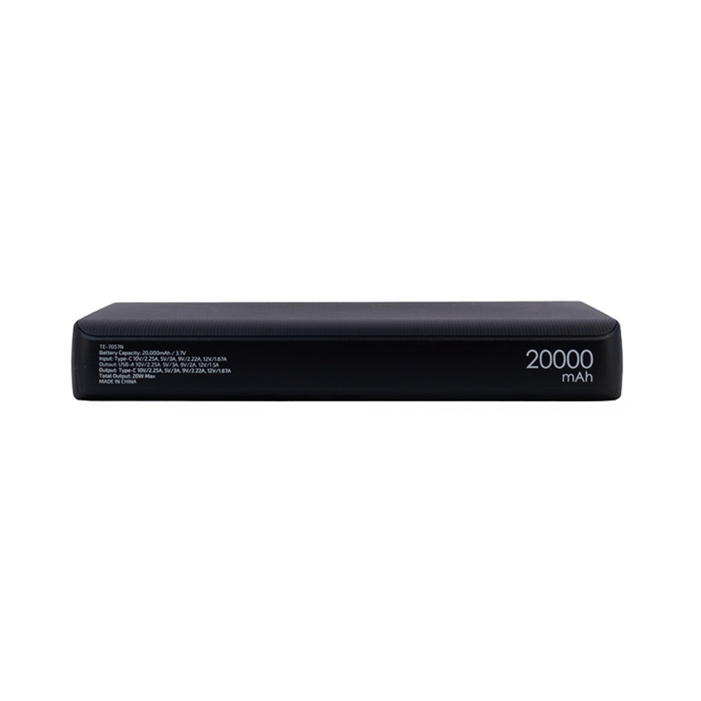 Powerbank TEROS TE-7057N, 20000MAh, USB-A, USB-C, negro